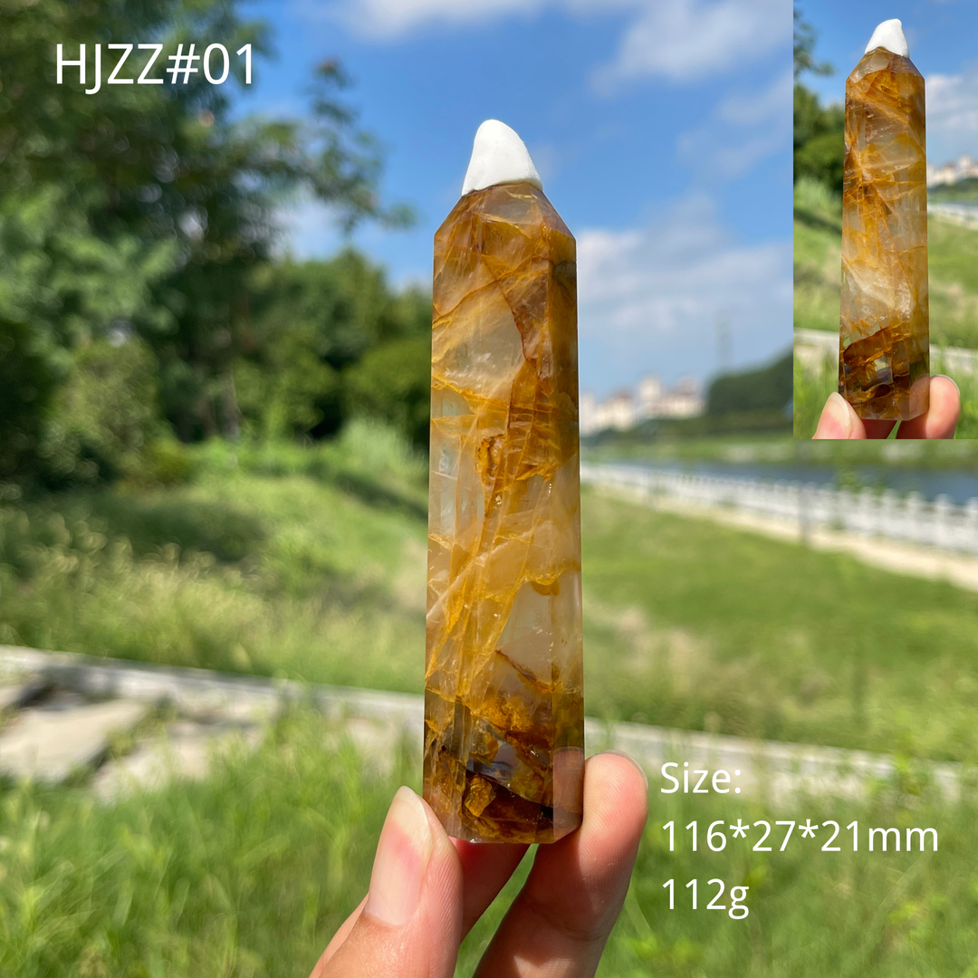 Unique,Natural Crystal Stunning Golden Healer Point