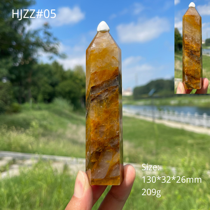 Unique,Natural Crystal Stunning Golden Healer Point