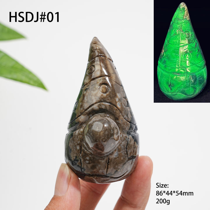 Unique,Natural Crystal Volcanic Agate Gnome Carving