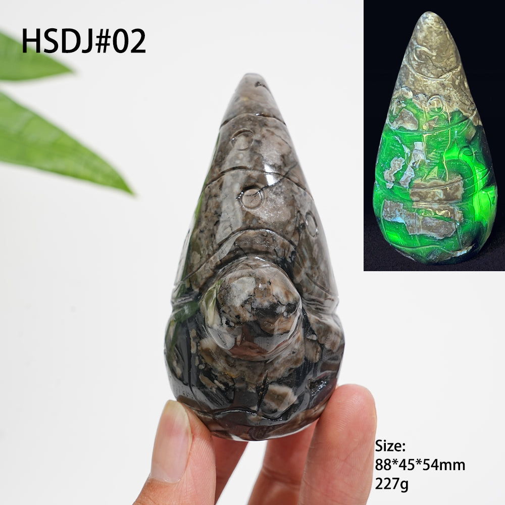 Unique,Natural Crystal Volcanic Agate Gnome Carving