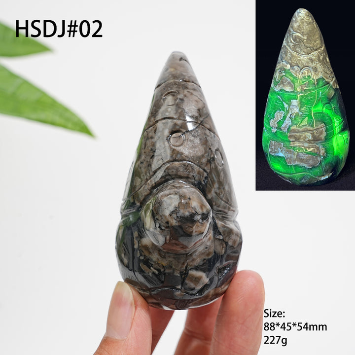 Unique,Natural Crystal Volcanic Agate Gnome Carving