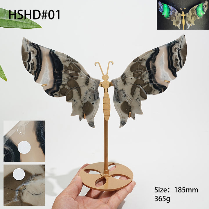 Unique,A Slightly Imperfect Natural Crystal Volcanic Agate Butterfly Wings