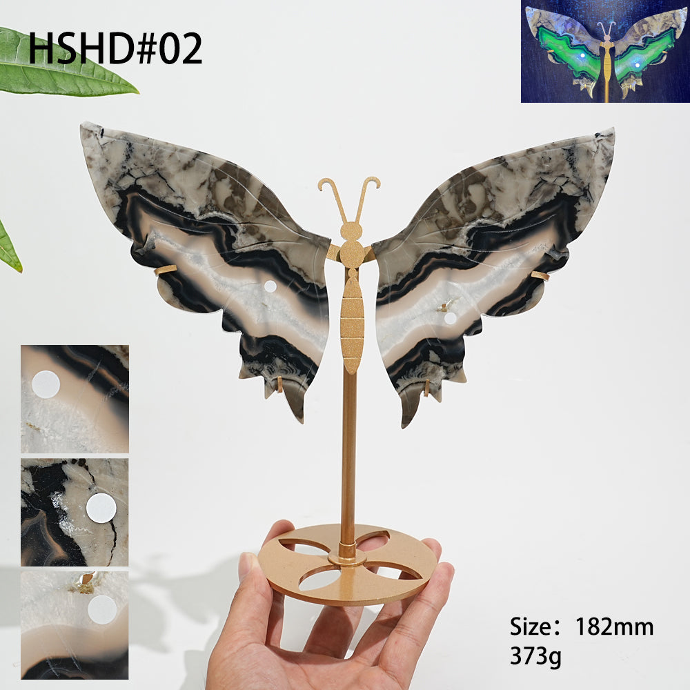 Unique,A Slightly Imperfect Natural Crystal Volcanic Agate Butterfly Wings