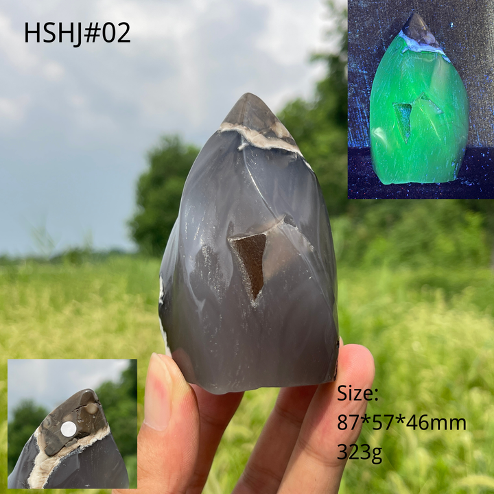 Unique,A Slightly Imperfect Natural Crystal Volcanic Agate Flame