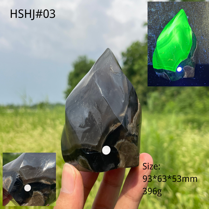 Unique,A Slightly Imperfect Natural Crystal Volcanic Agate Flame