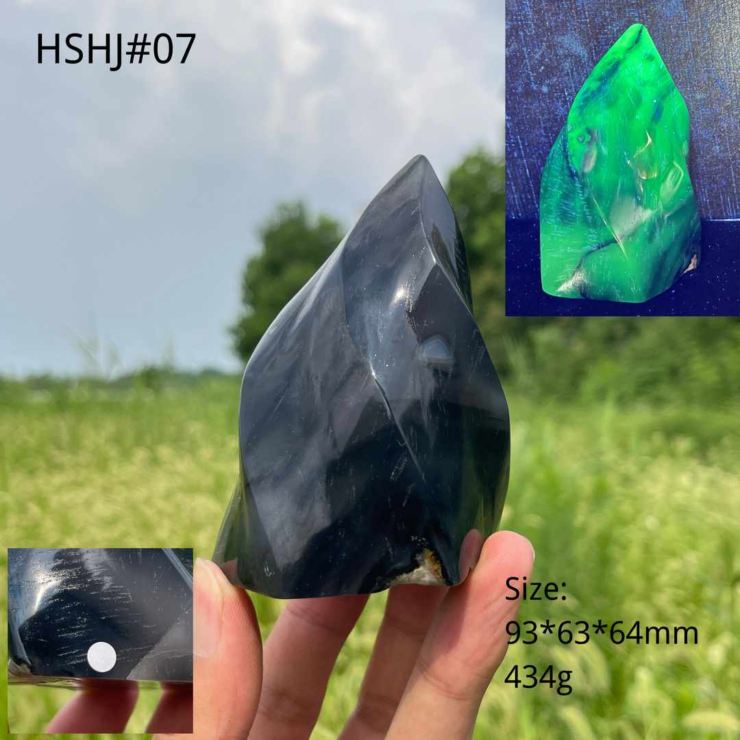 Unique,A Slightly Imperfect Natural Crystal Volcanic Agate Flame