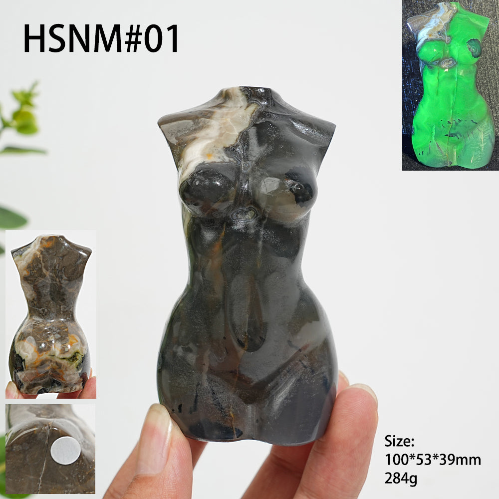 Unique,A Slightly Imperfect Natural Crystal Volcanic Agate Goddess