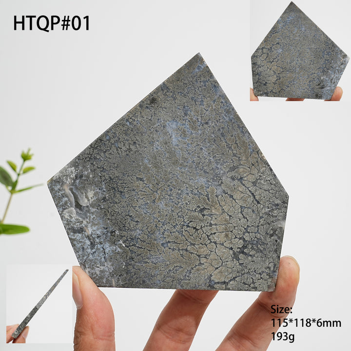 Unique,Natural Crystal Agate With Pyrite Slice