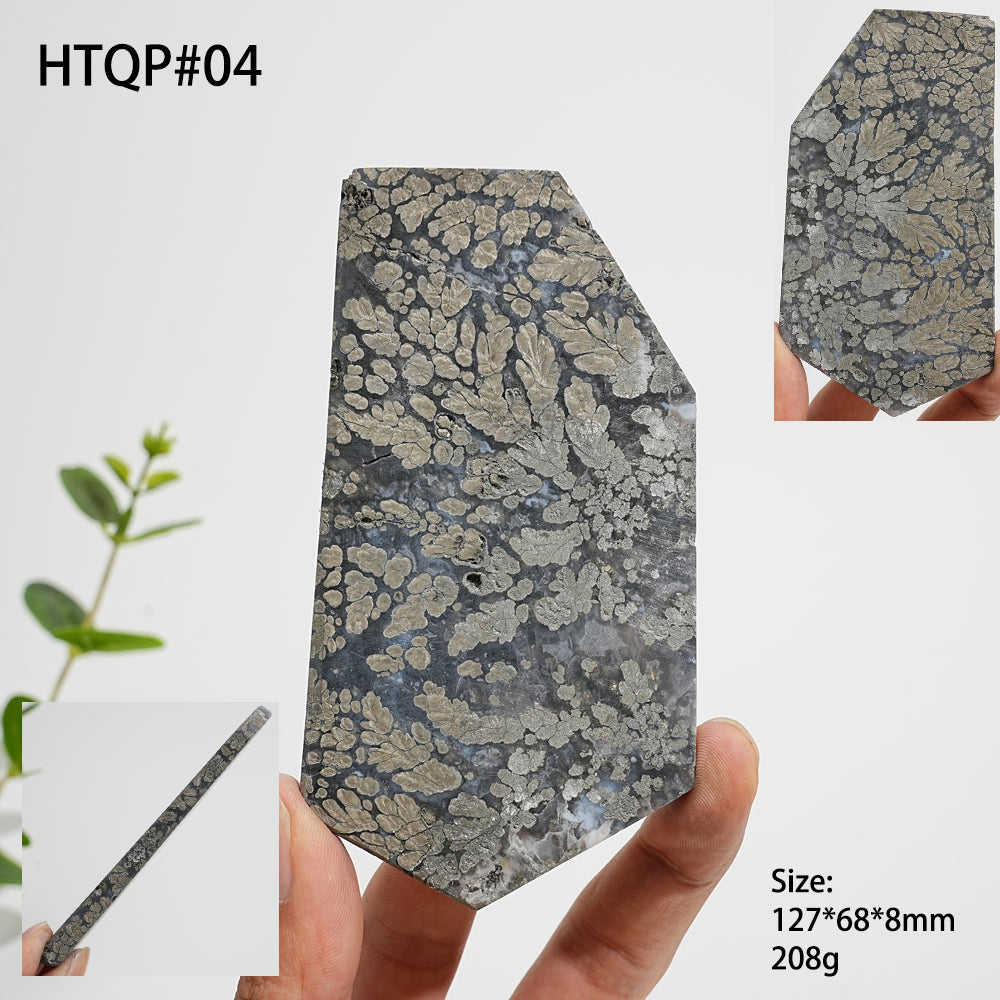 Unique,Natural Crystal Agate With Pyrite Slice