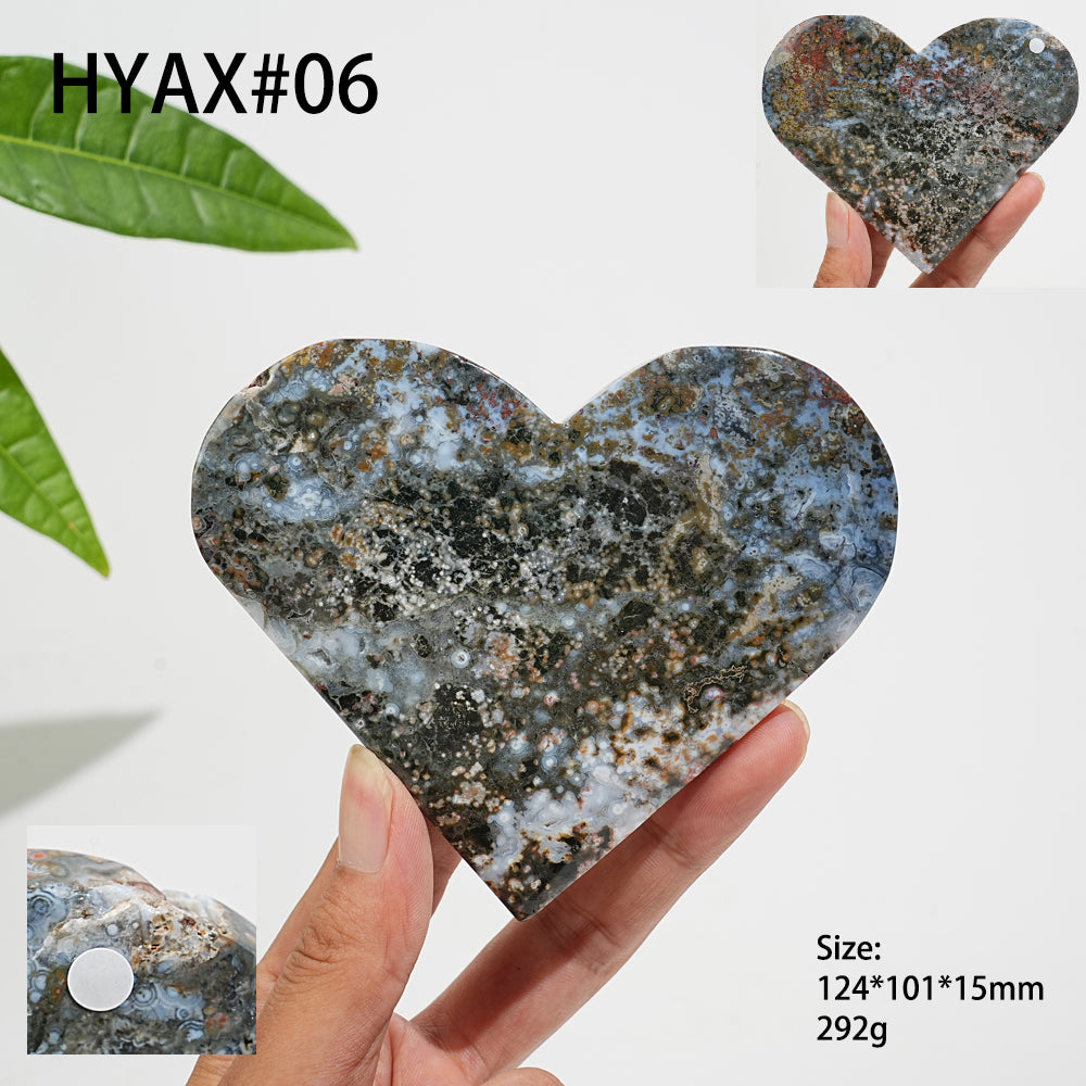 Unique,Imperfect Natural Crystal Exquisite Ocean Jasper Heart