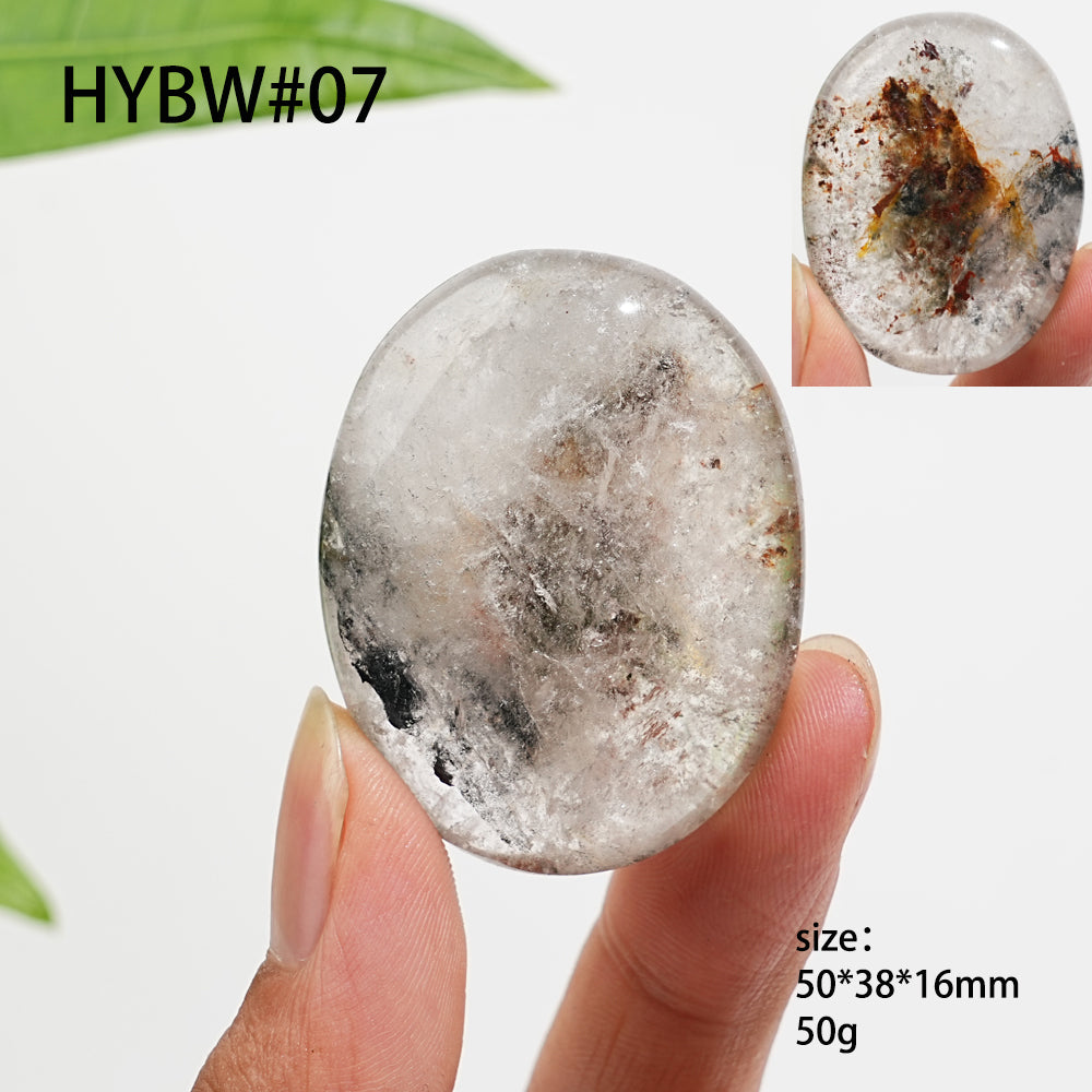 Unique,Natural Crystal Garden Quartz Palm Stone