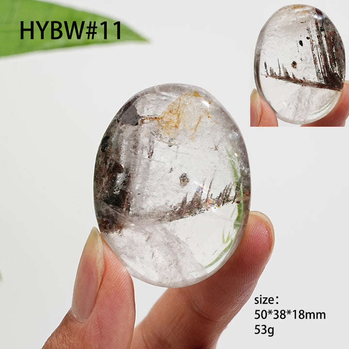 Unique,Natural Crystal Garden Quartz Palm Stone