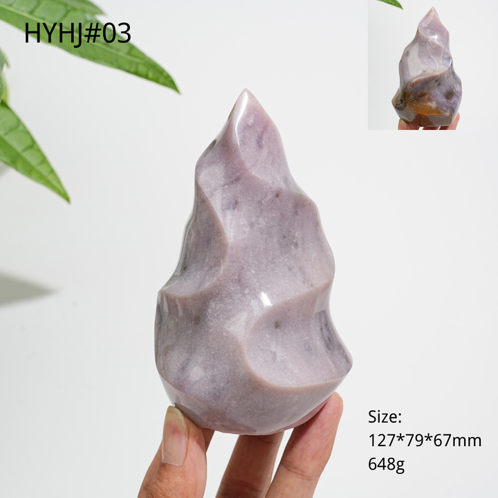 Unique,Natural Crystal Ocean Jasper Torch Flame Carving