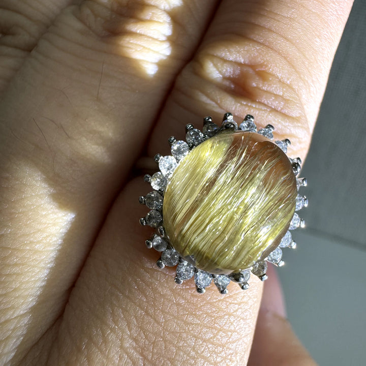 Golden Rutilated Ring