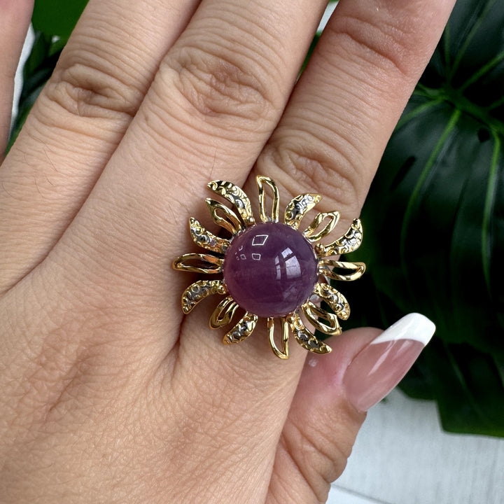 Purple Rose Quartz Ring