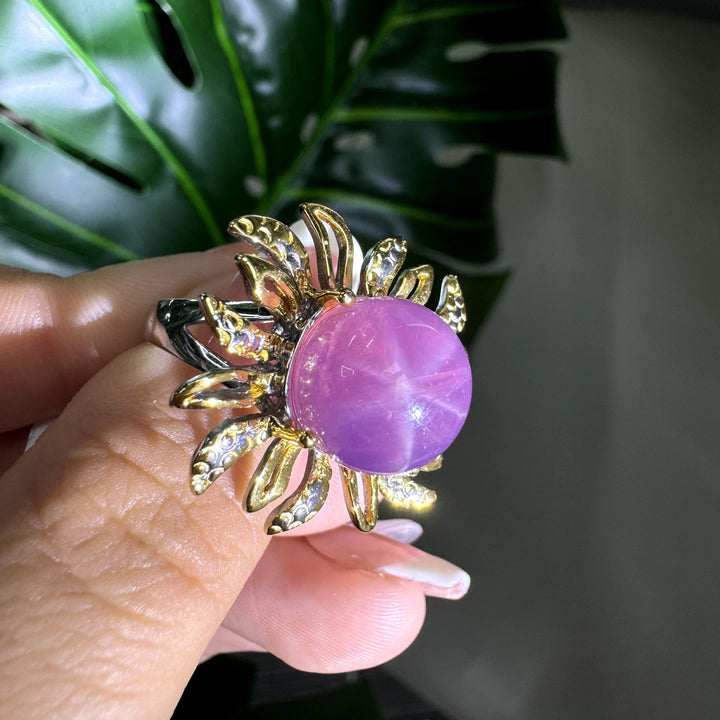 Purple Rose Quartz Ring