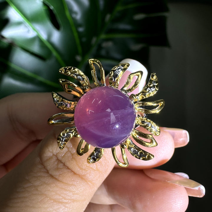 Purple Rose Quartz Ring