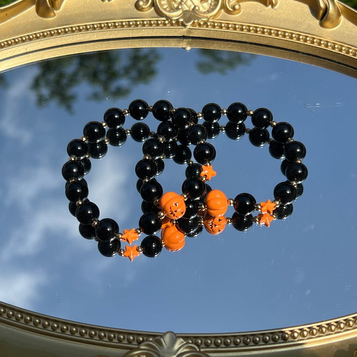 Obsidian Pumpkin Bracelet