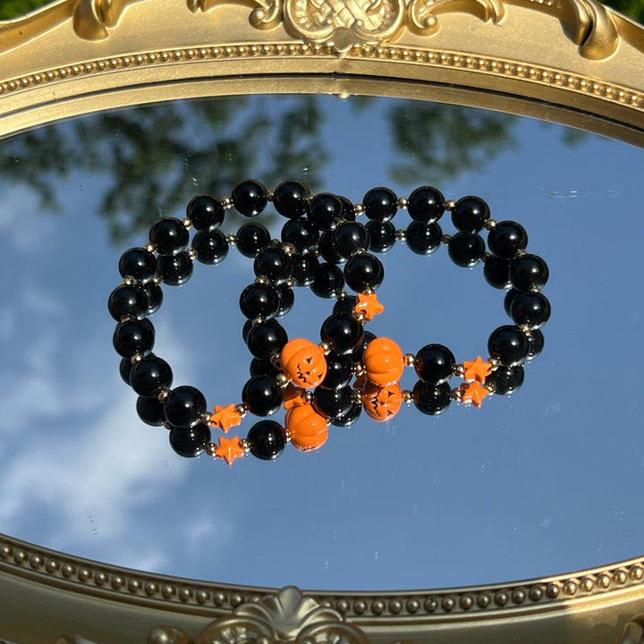Obsidian Pumpkin Bracelet