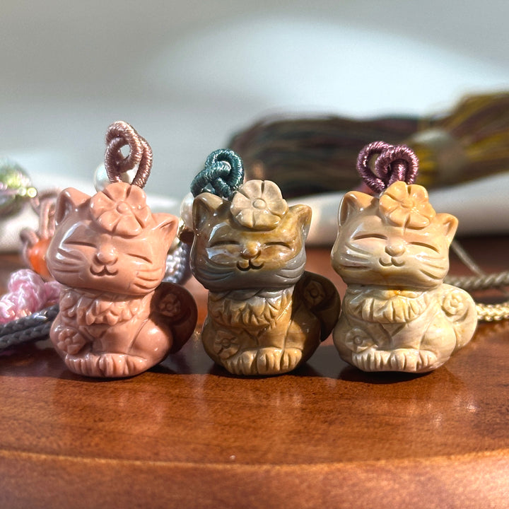 Natural Alashan Agate Cat Pendant