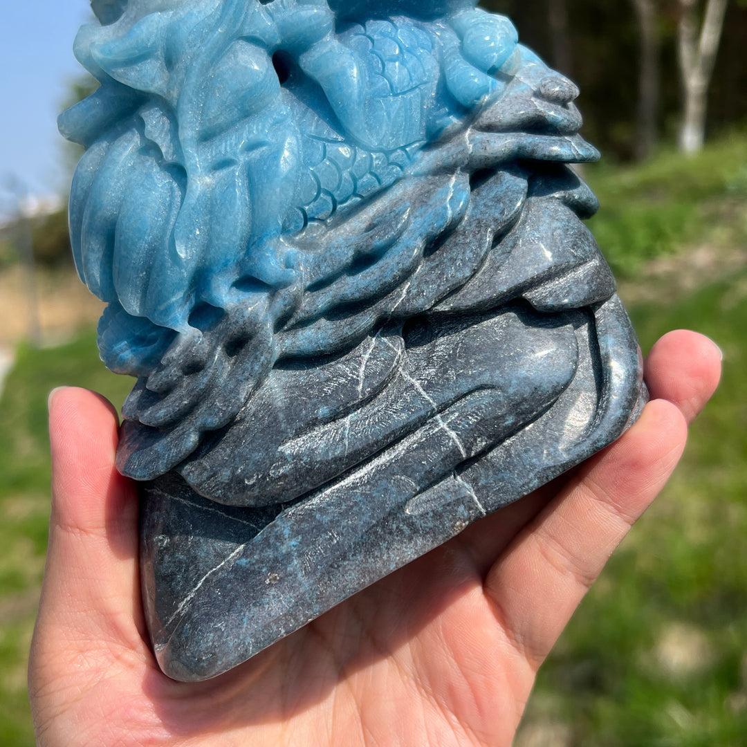 Unique,Natural Trolleite Dragon Carving