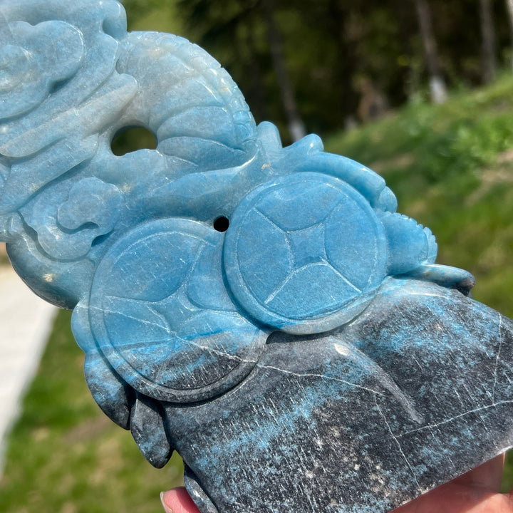 Unique,Natural Trolleite Dragon Carving