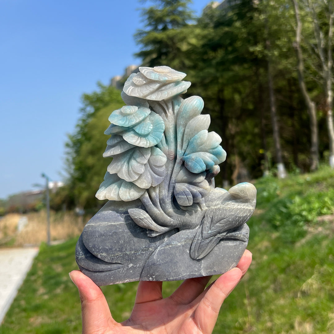 Unique,A Slightly Imperfect Natural Trolleite Flower Carving