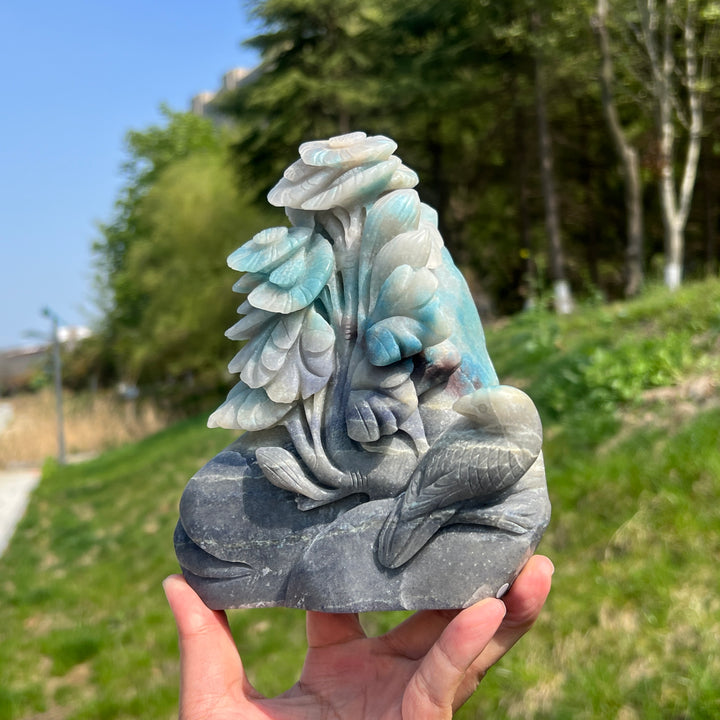 Unique,A Slightly Imperfect Natural Trolleite Flower Carving