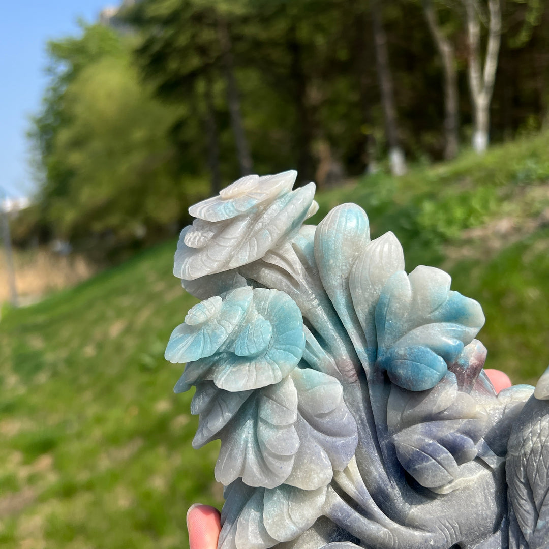 Unique,A Slightly Imperfect Natural Trolleite Flower Carving