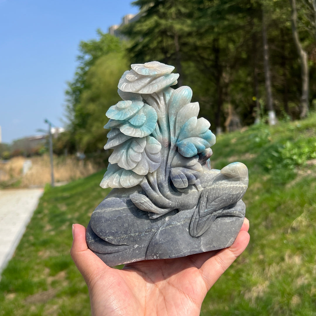 Unique,A Slightly Imperfect Natural Trolleite Flower Carving