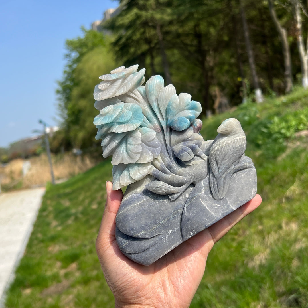 Unique,A Slightly Imperfect Natural Trolleite Flower Carving