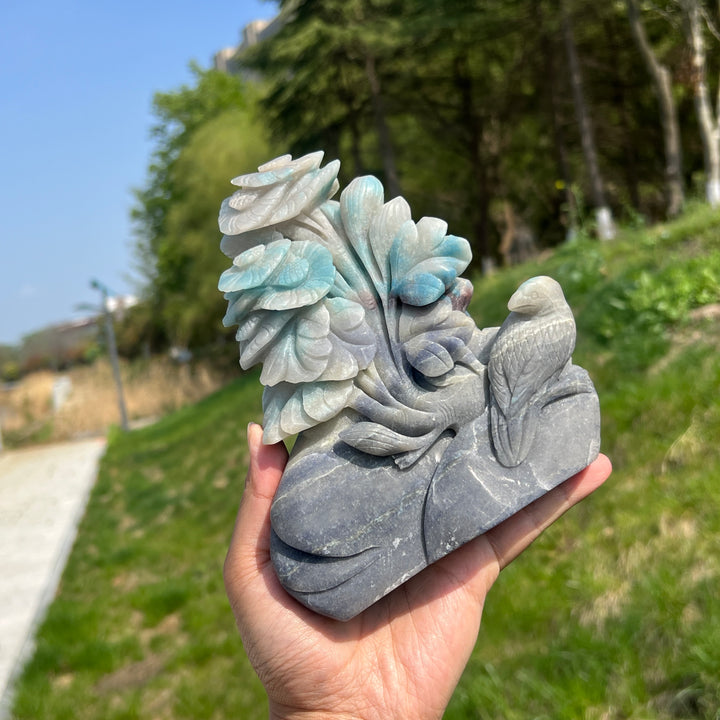Unique,A Slightly Imperfect Natural Trolleite Flower Carving