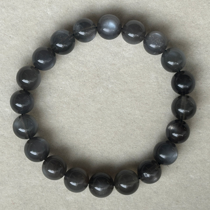 Black Moonstone with Sunstone Bracelet 10.3-10.5mm