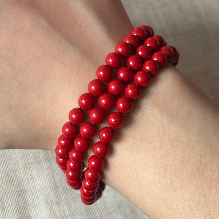 Cinnabar Triple Wrap Bracelet 6.0-6.2mm