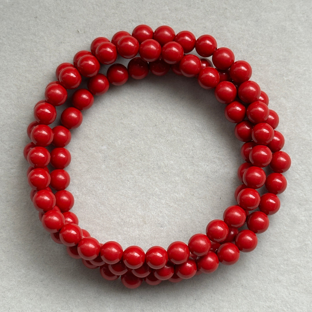 Cinnabar Triple Wrap Bracelet 6.0-6.2mm