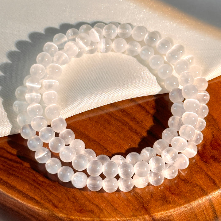 Selenite Triple Wrap Bracelet 6.0-6.3mm