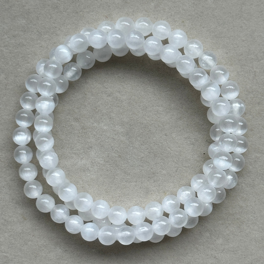 Selenite Triple Wrap Bracelet 6.0-6.3mm