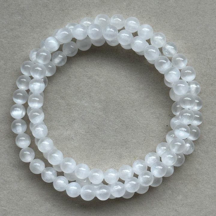 Selenite Triple Wrap Bracelet 6.0-6.3mm
