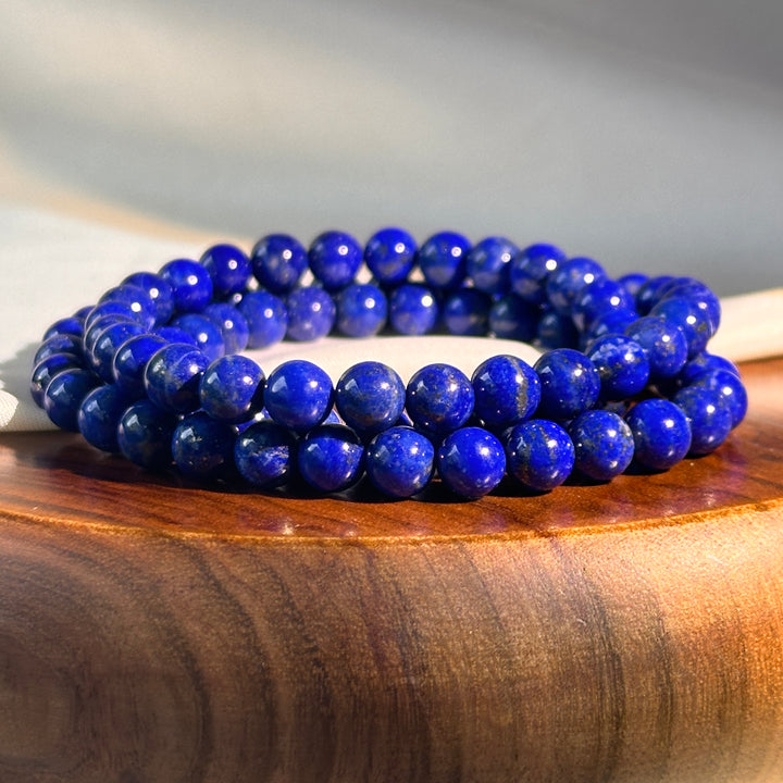 Lapis Lazuli Triple Wrap Bracelet 7.0-7.3mm