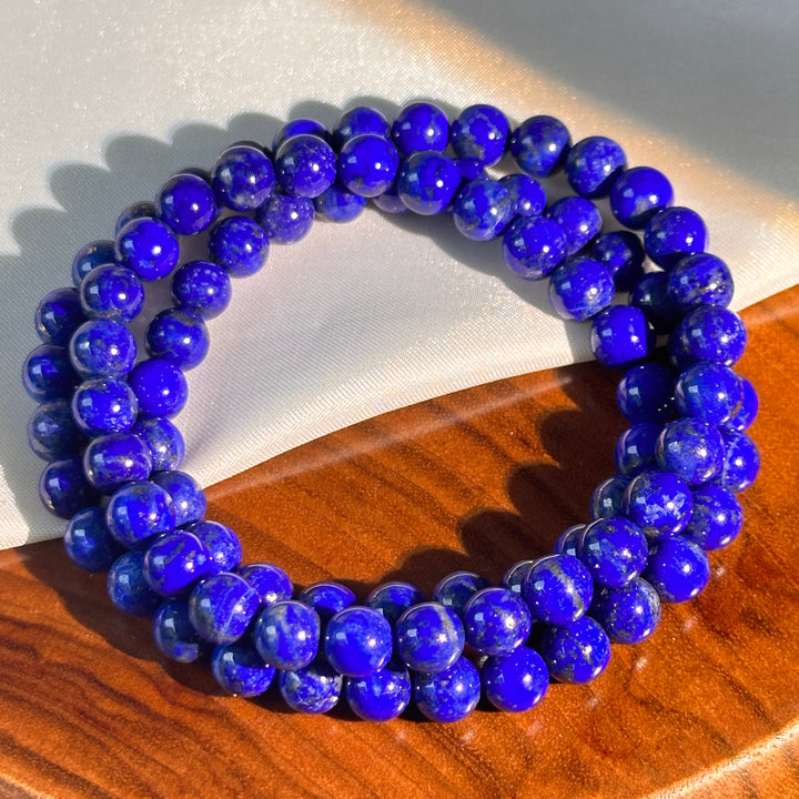 Lapis Lazuli Triple Wrap Bracelet 7.0-7.3mm