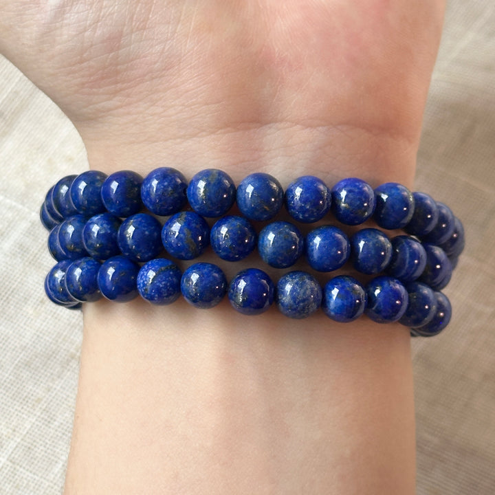 Lapis Lazuli Triple Wrap Bracelet 7.0-7.3mm