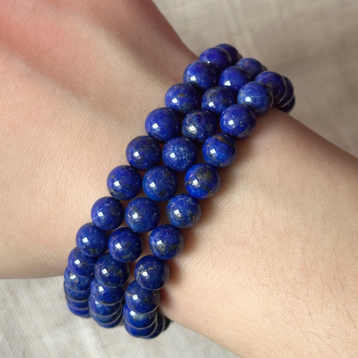 Lapis Lazuli Triple Wrap Bracelet 7.0-7.3mm