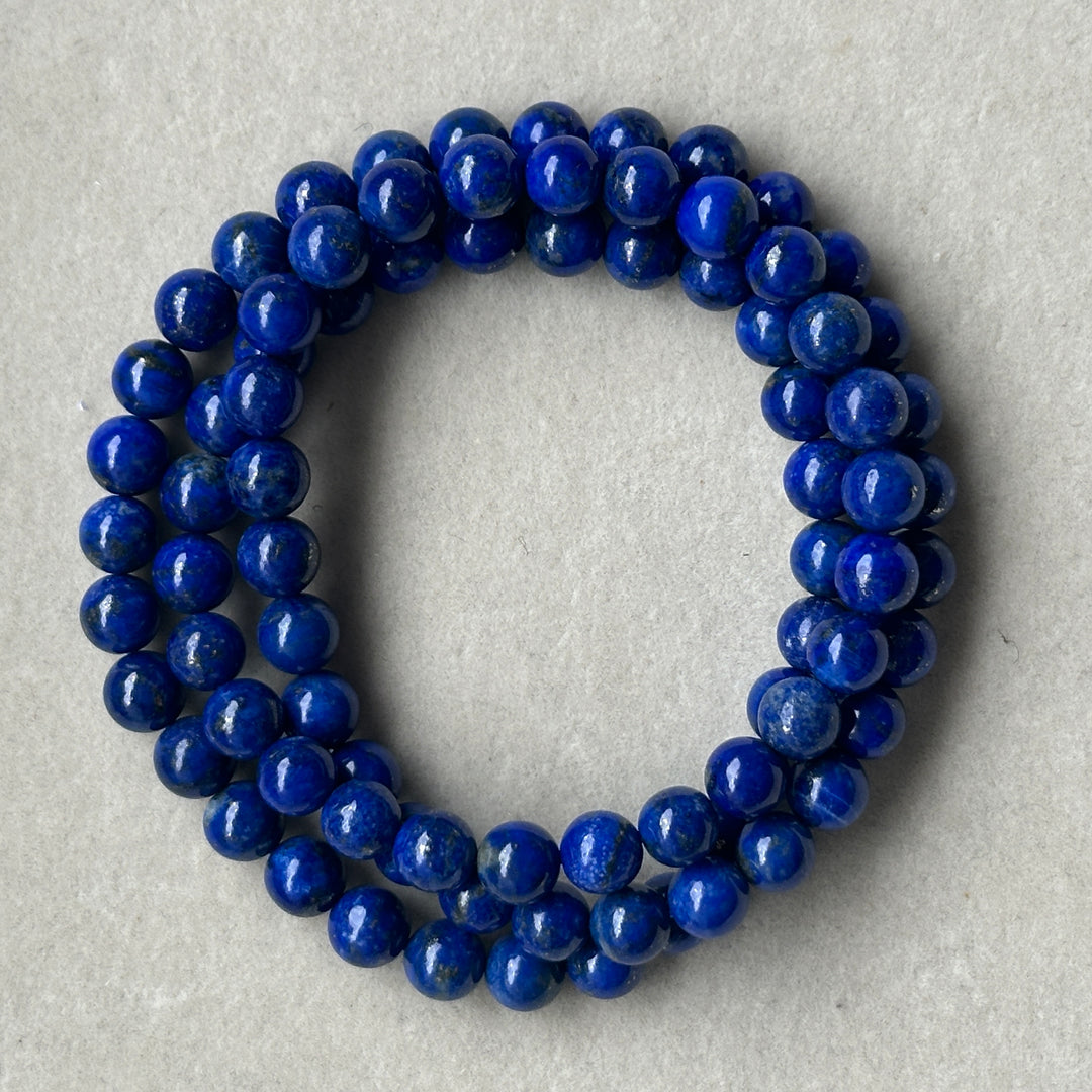 Lapis Lazuli Triple Wrap Bracelet 7.0-7.3mm