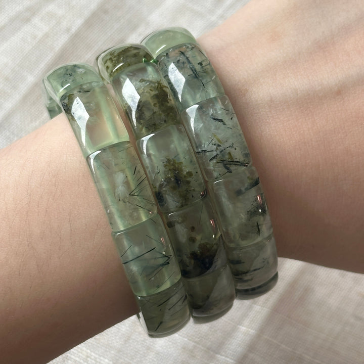 Prehnite Square Bracelet 10.3-10.8mm