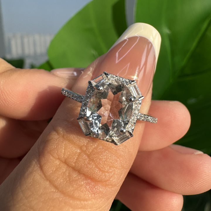 Octagon Clear Quartz Ring