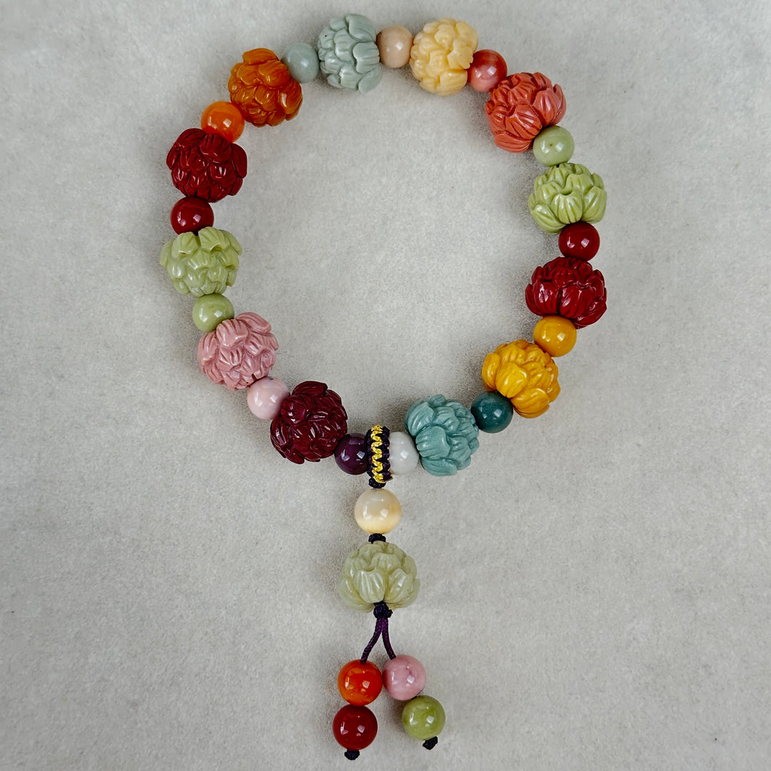 Alashan Agate Flower Bracelet 11.5—12.5mm