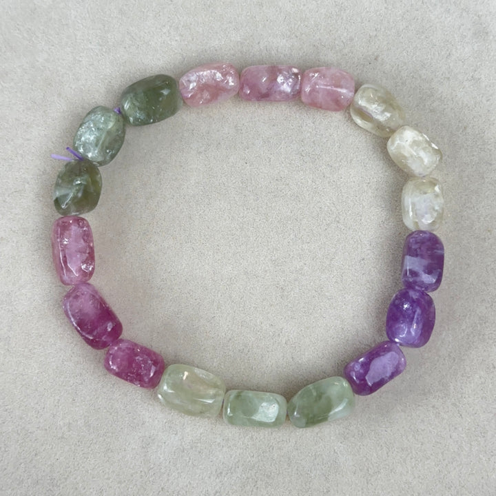 Lepidolite Irregular Rectangular Prism Bracelet 6.4-7.4mm