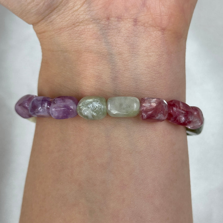 Lepidolite Irregular Rectangular Prism Bracelet 6.4-7.4mm