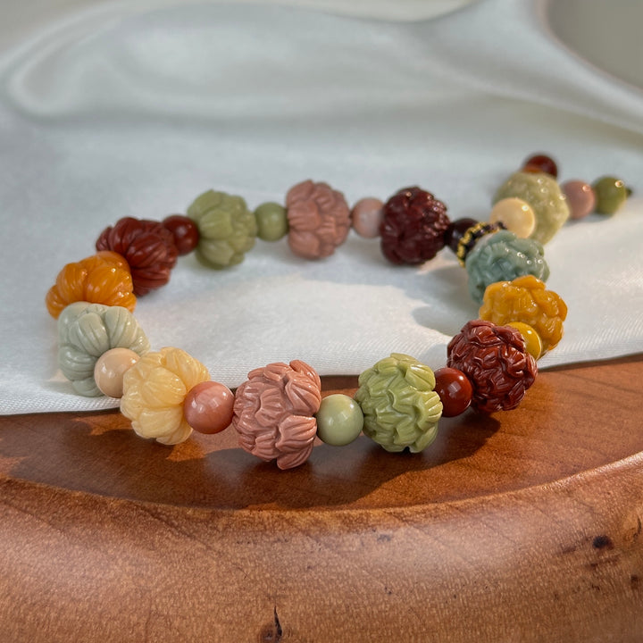 Alashan Agate Flower Bracelet 11.5—12.5mm