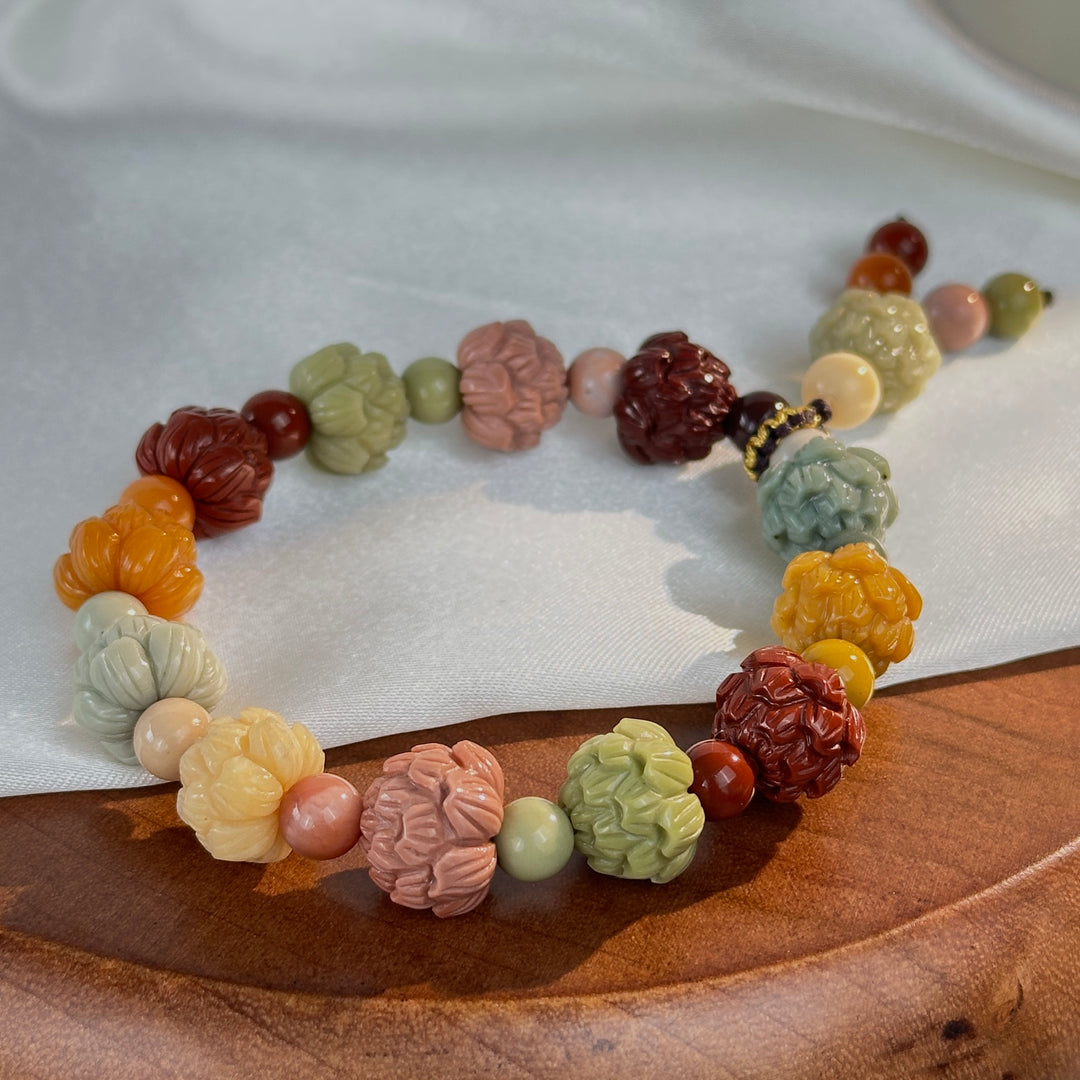 Alashan Agate Flower Bracelet 11.5—12.5mm